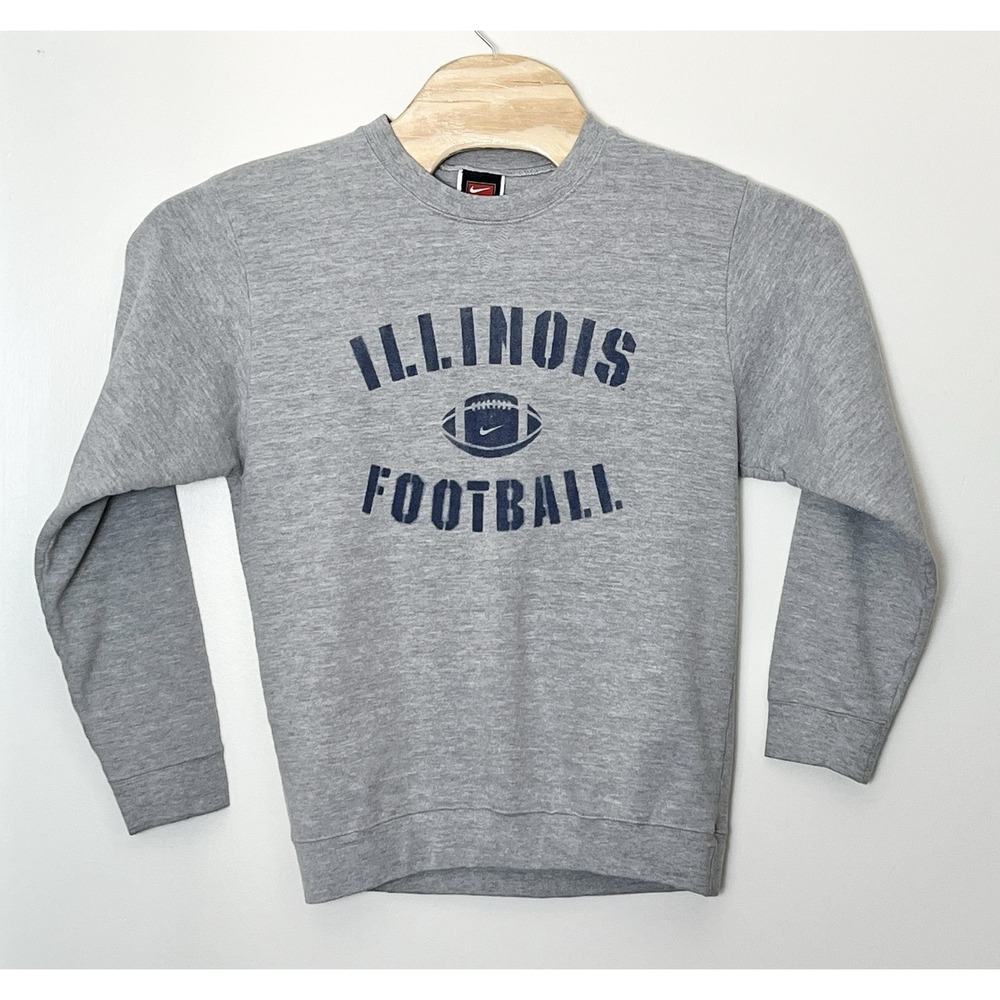 Vintage‎ Nike Fighting Illini Sweatshirt Men's Small Gray Fighting Illini NCAA
